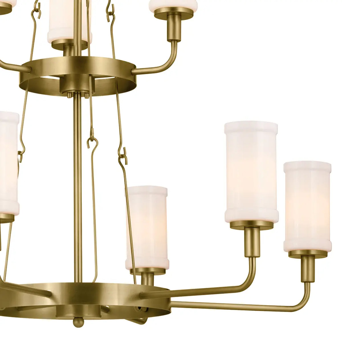 Vetivene 40" 9-Light Chandelier, Natural Brass Finish - Bees Lighting