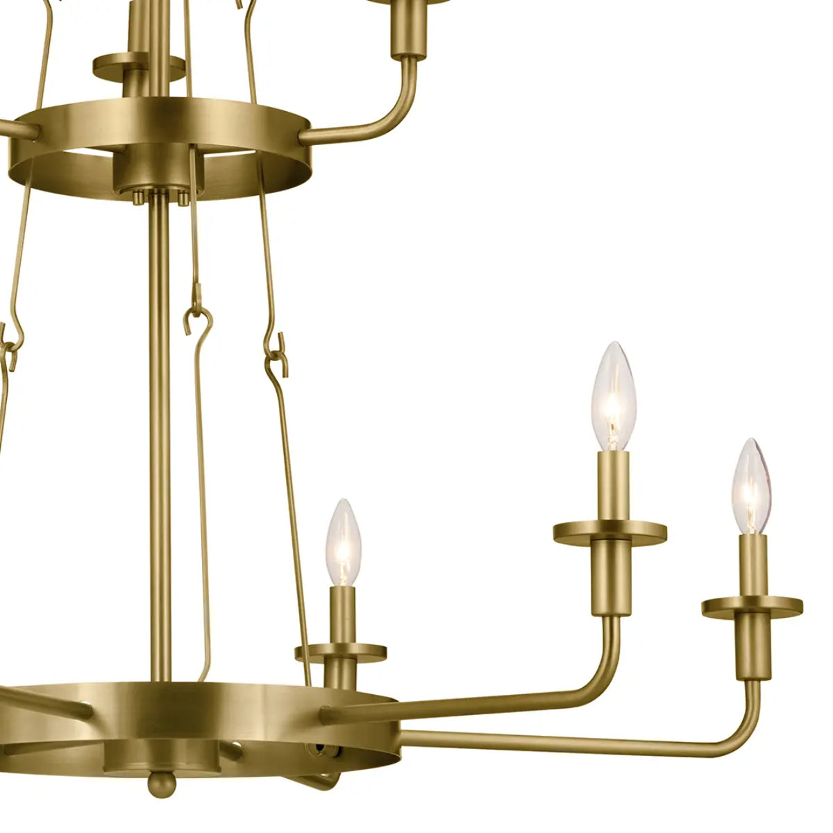 Vetivene 40" 9-Light Chandelier, Natural Brass Finish - Bees Lighting