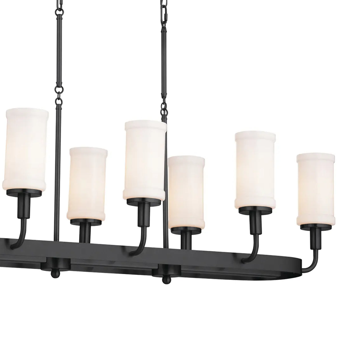 Vetivene 47" 8-Light Linear Chandelier, Textured Black Finish - Bees Lighting