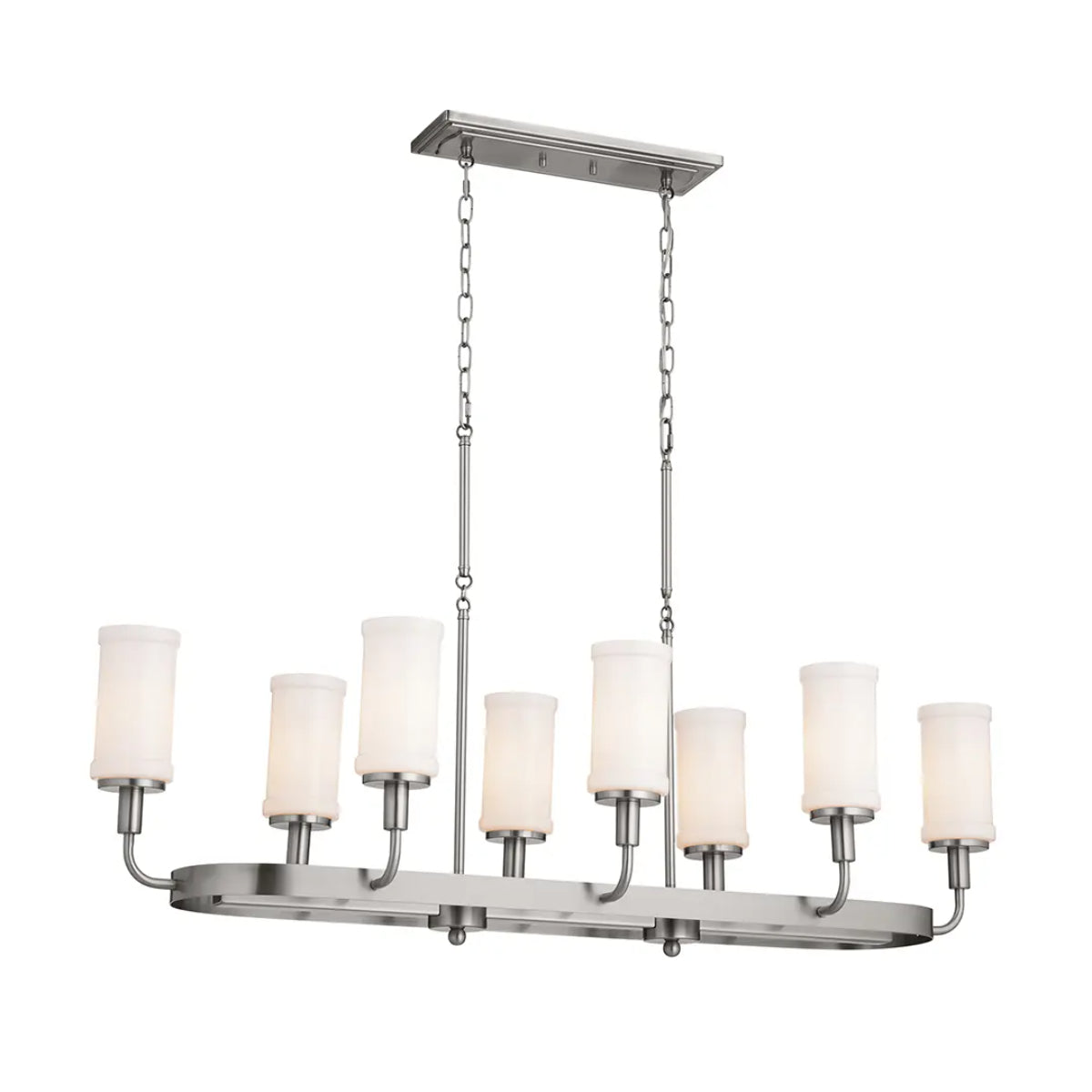 Vetivene 47" 8-Light Linear Chandelier, Classic Pewter Finish - Bees Lighting