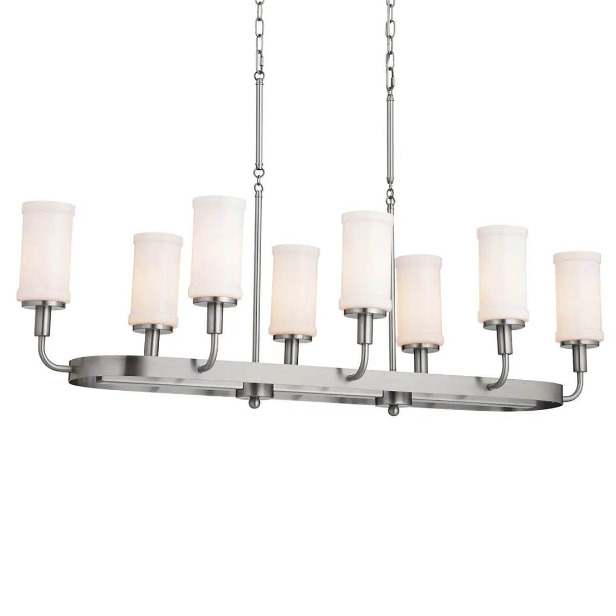 Vetivene 47" 8-Light Linear Chandelier, Classic Pewter Finish - Bees Lighting