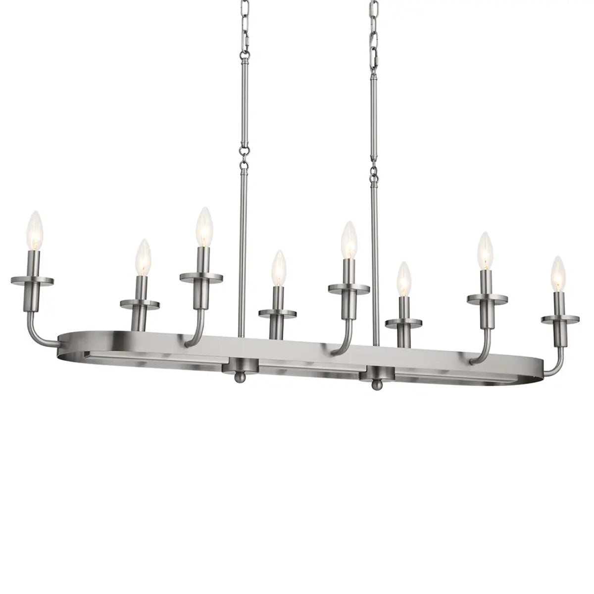 Vetivene 47" 8-Light Linear Chandelier, Classic Pewter Finish - Bees Lighting