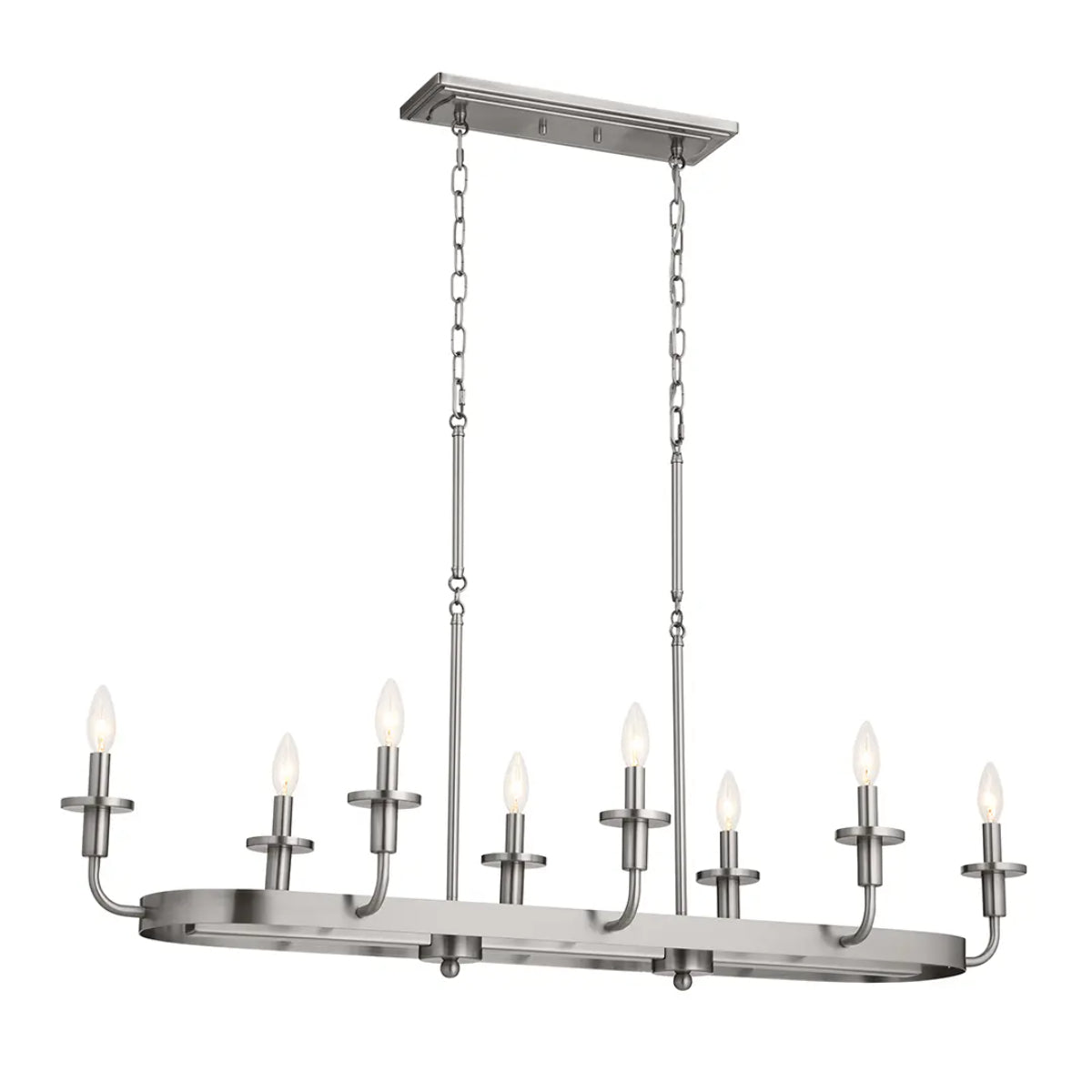 Vetivene 47" 8-Light Linear Chandelier, Classic Pewter Finish - Bees Lighting