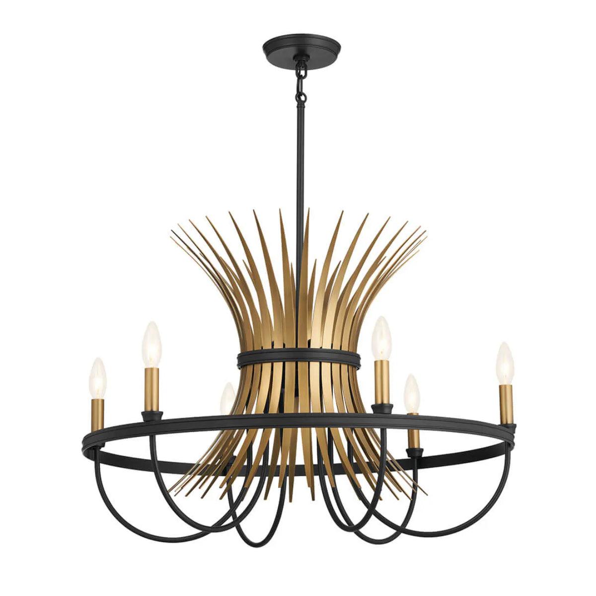 Baile 29" 6-Light Chandelier 1-Tier, Black Finish - Bees Lighting