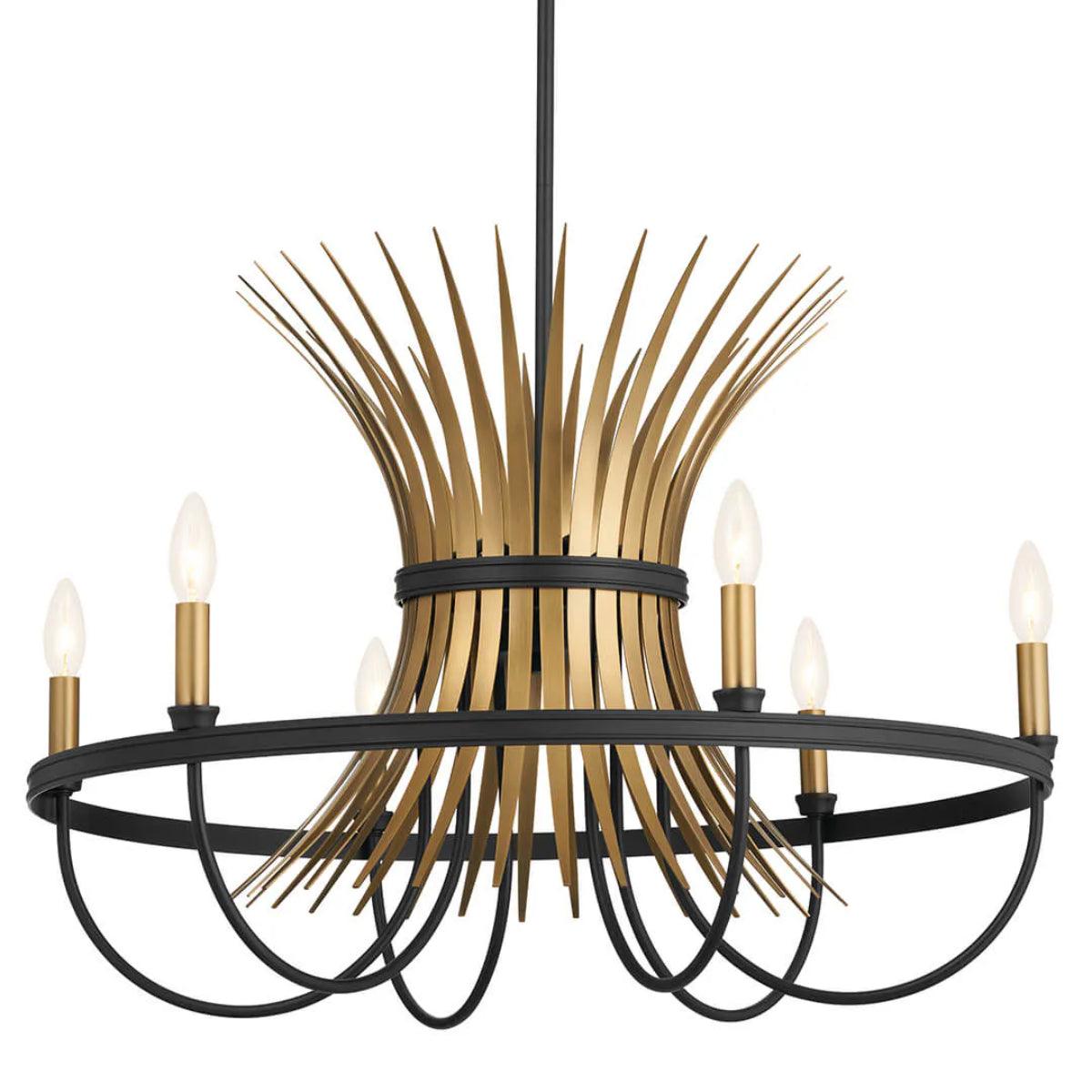 Baile 29" 6-Light Chandelier 1-Tier, Black Finish - Bees Lighting