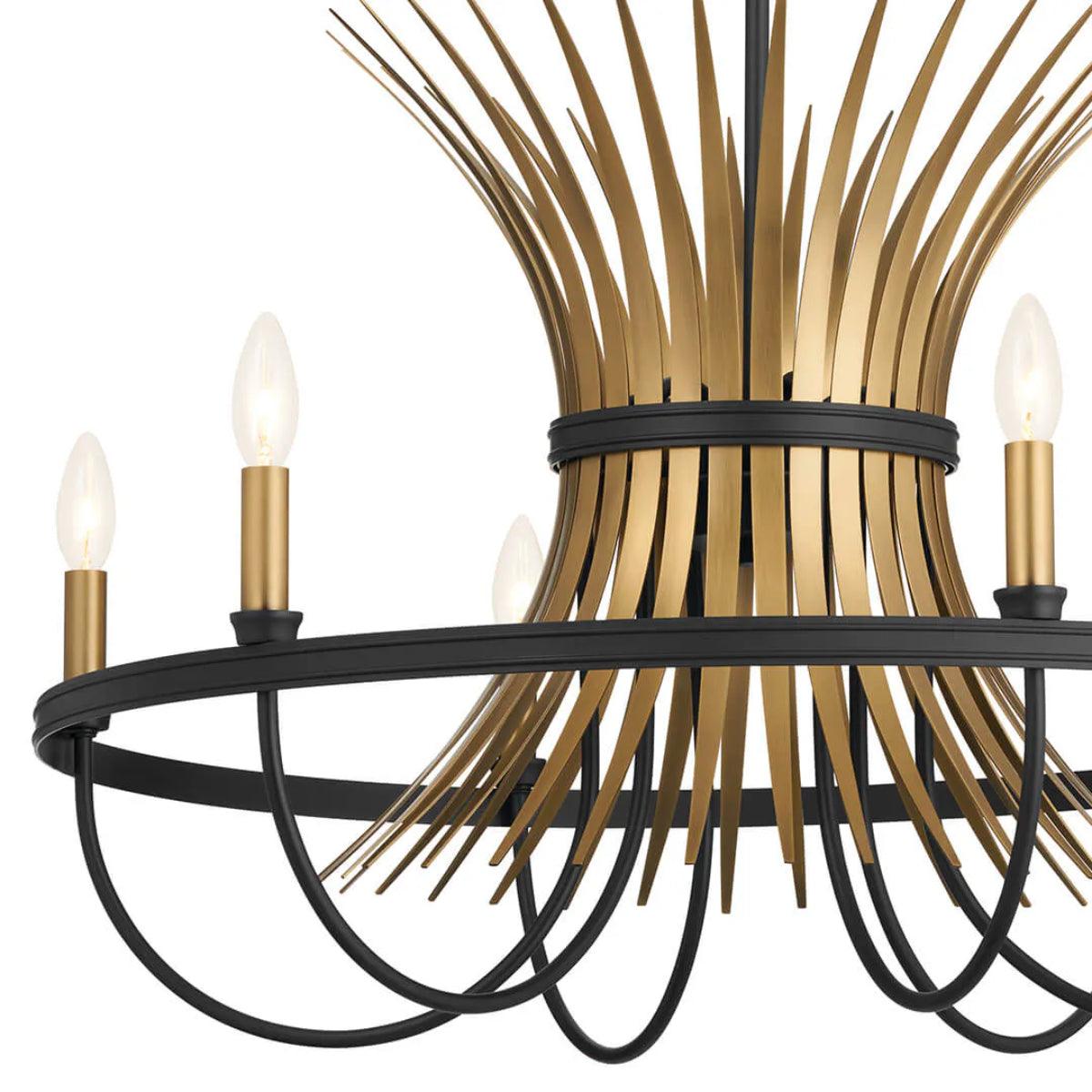 Baile 29" 6-Light Chandelier 1-Tier, Black Finish - Bees Lighting