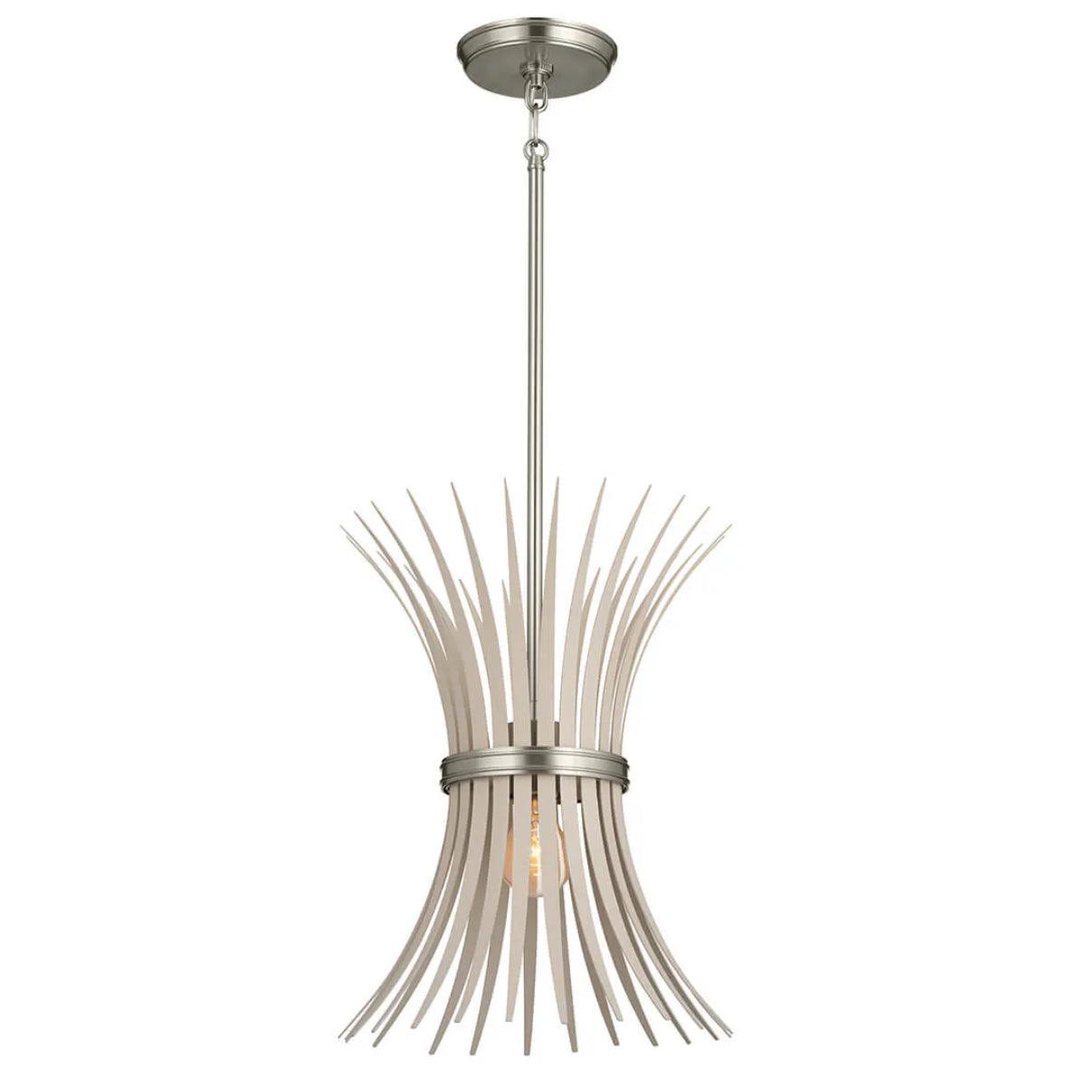 Baile 16" 1-Light Mini Pendant Light, Brushed Nickel Finish