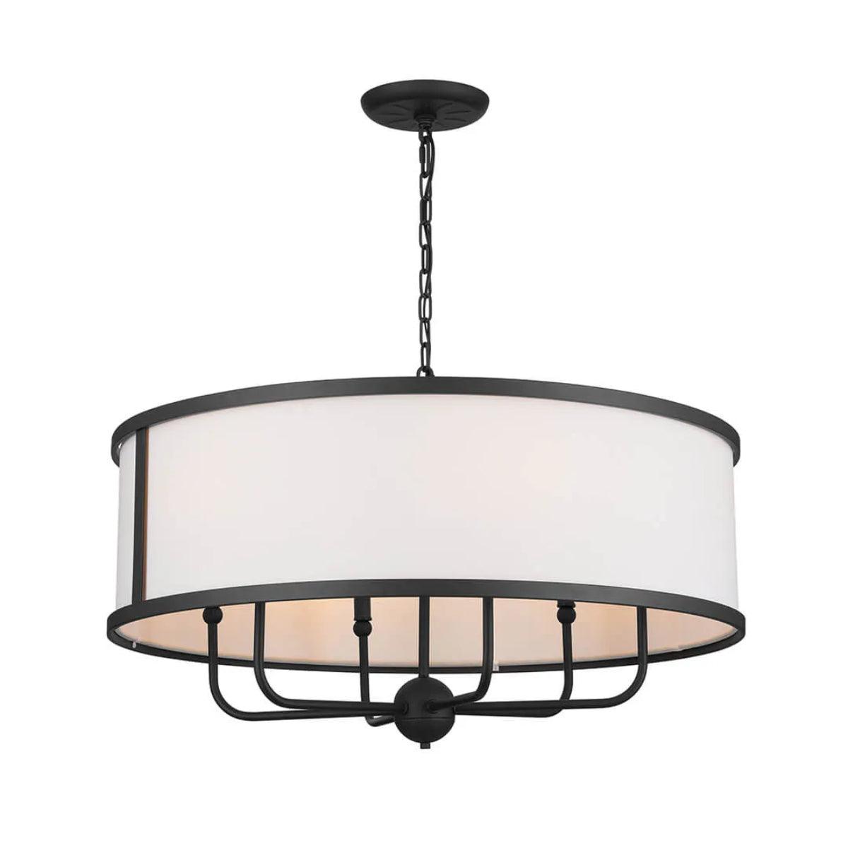 Kichler Heddle Chandelier With Fabric Drum Shade - Bees Lighting