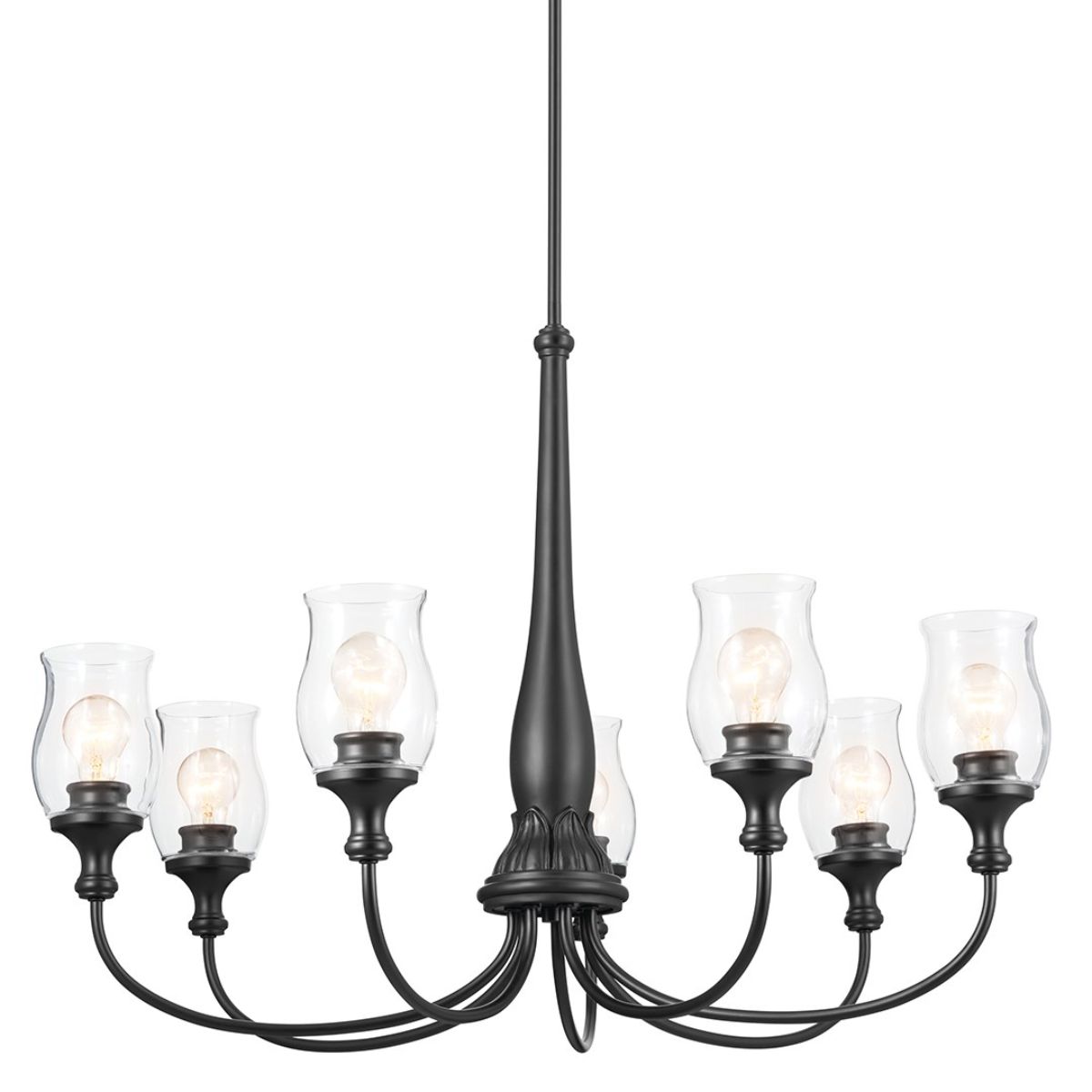 Melis 36 in. 7 lights Chandelier Black finish - Bees Lighting