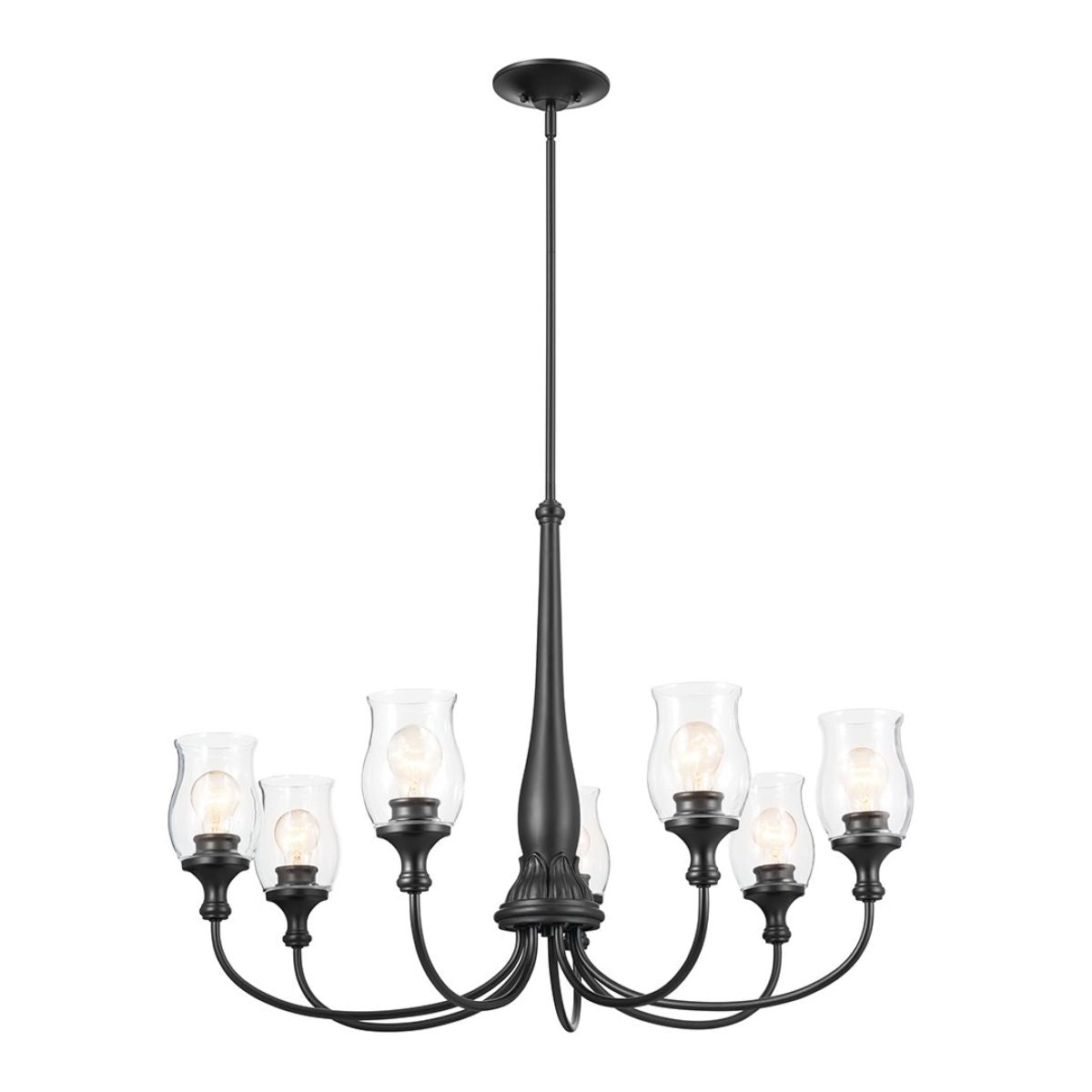 Melis 36 in. 7 lights Chandelier Black finish - Bees Lighting