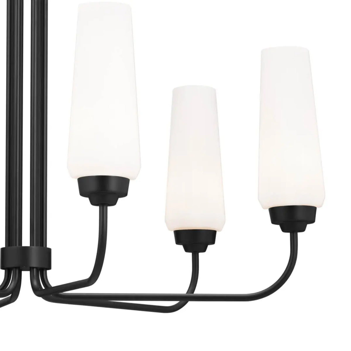 Truby 29" 6-Light Chandelier, Black Finish - Bees Lighting