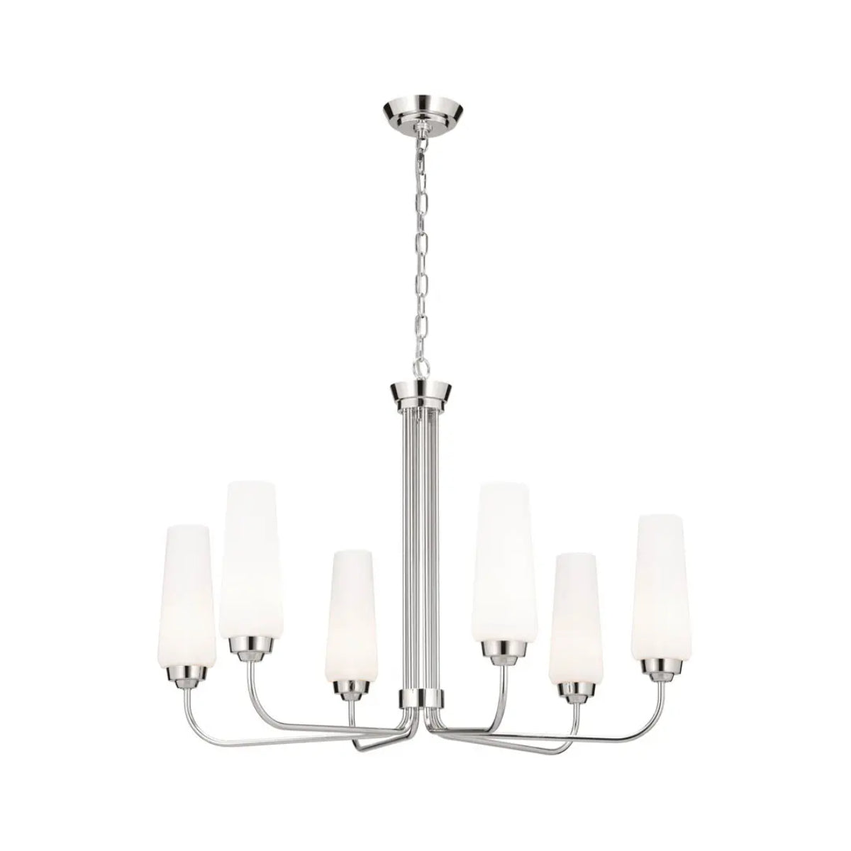 Truby 29" 6-Light Chandelier, Polished Nickel Finish - Bees Lighting