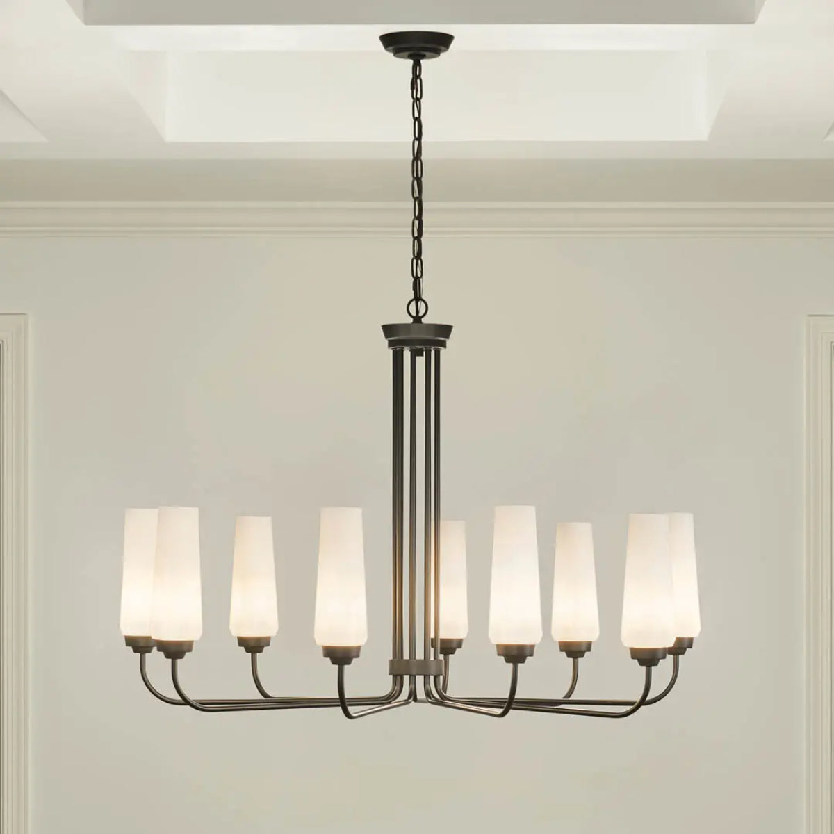 Truby 38" 9-Light Chandelier, Black Finish - Bees Lighting