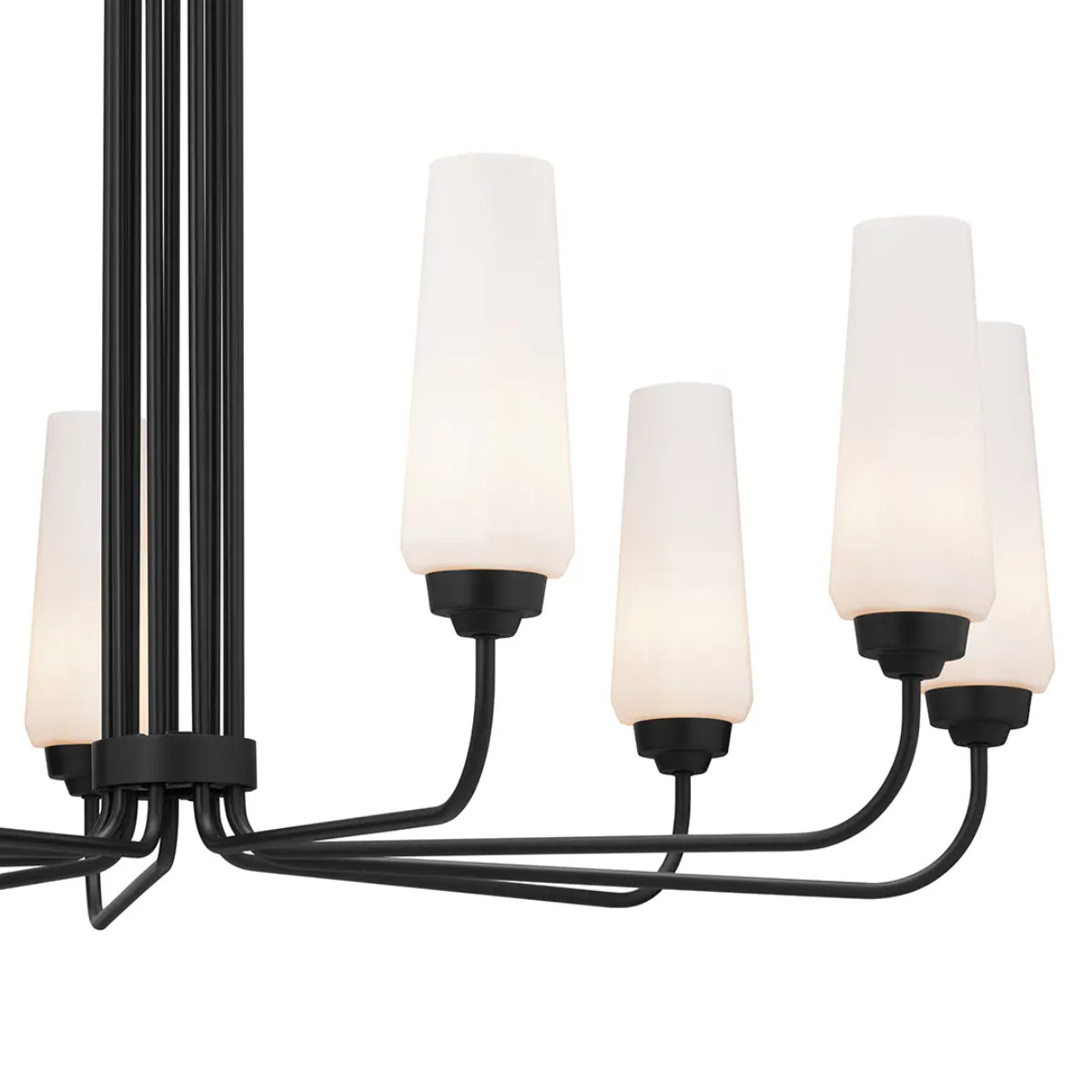 Truby 38" 9-Light Chandelier, Black Finish - Bees Lighting