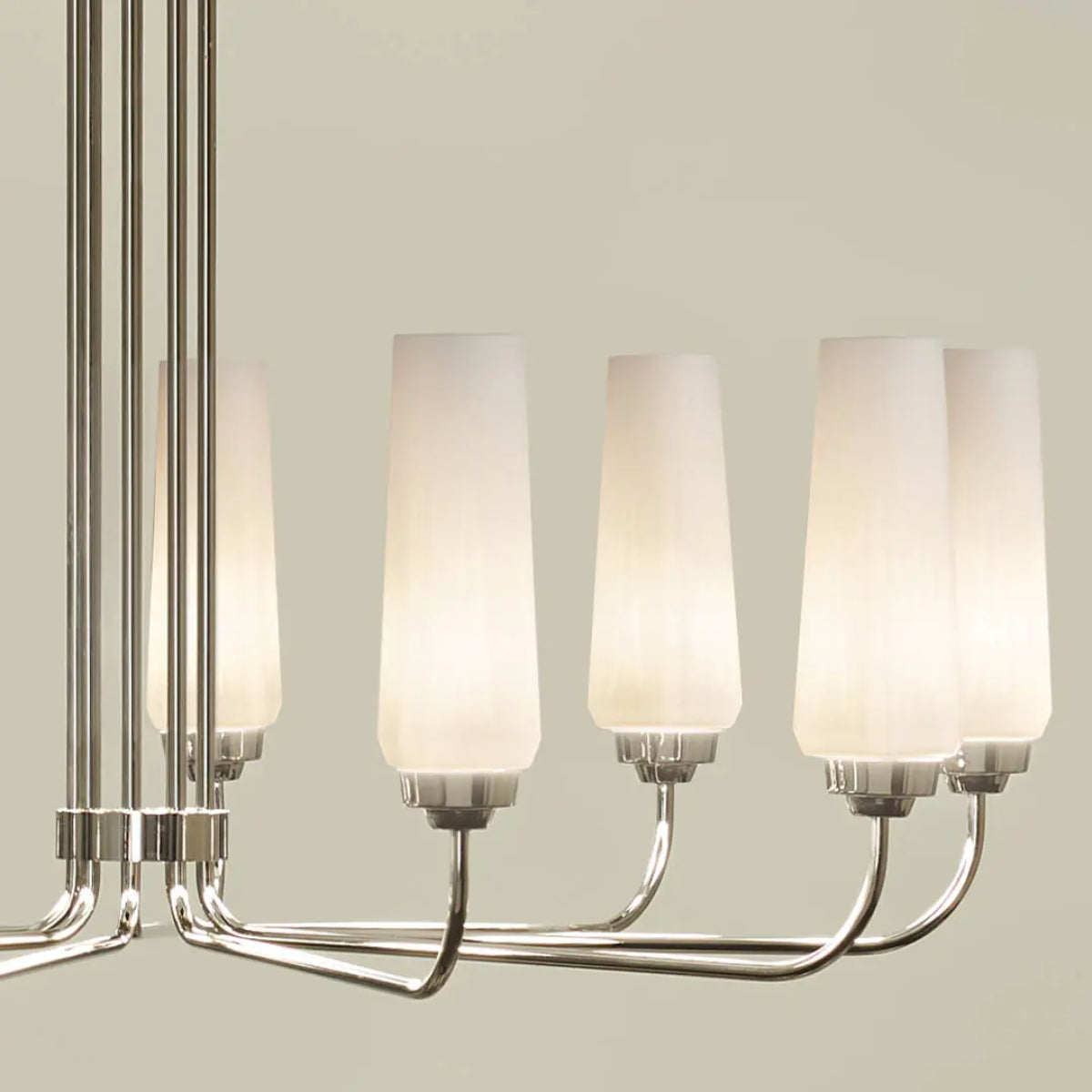 Truby 38" 9-Light Chandelier, Polished Nickel Finish - Bees Lighting