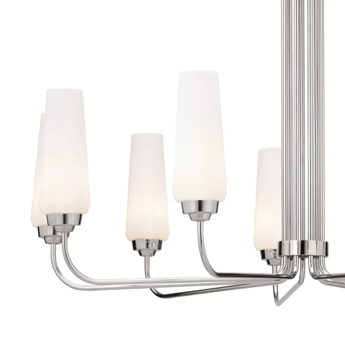 Truby 38" 9-Light Chandelier, Polished Nickel Finish - Bees Lighting