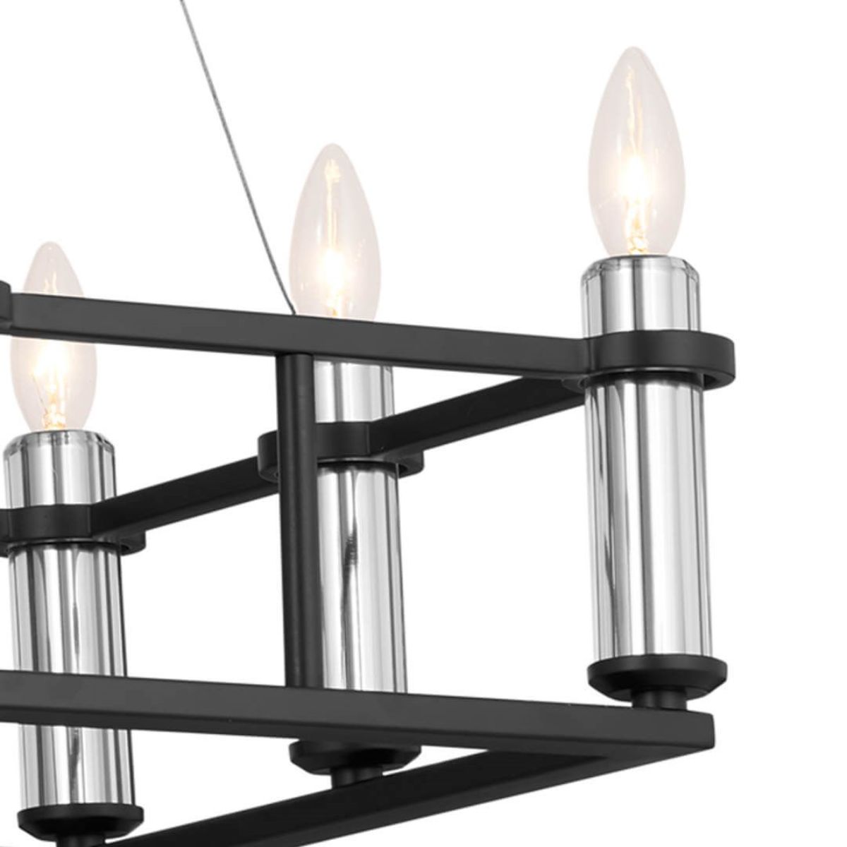 Rosalind 45 in. 12 Lights Chandelier Black finish - Bees Lighting