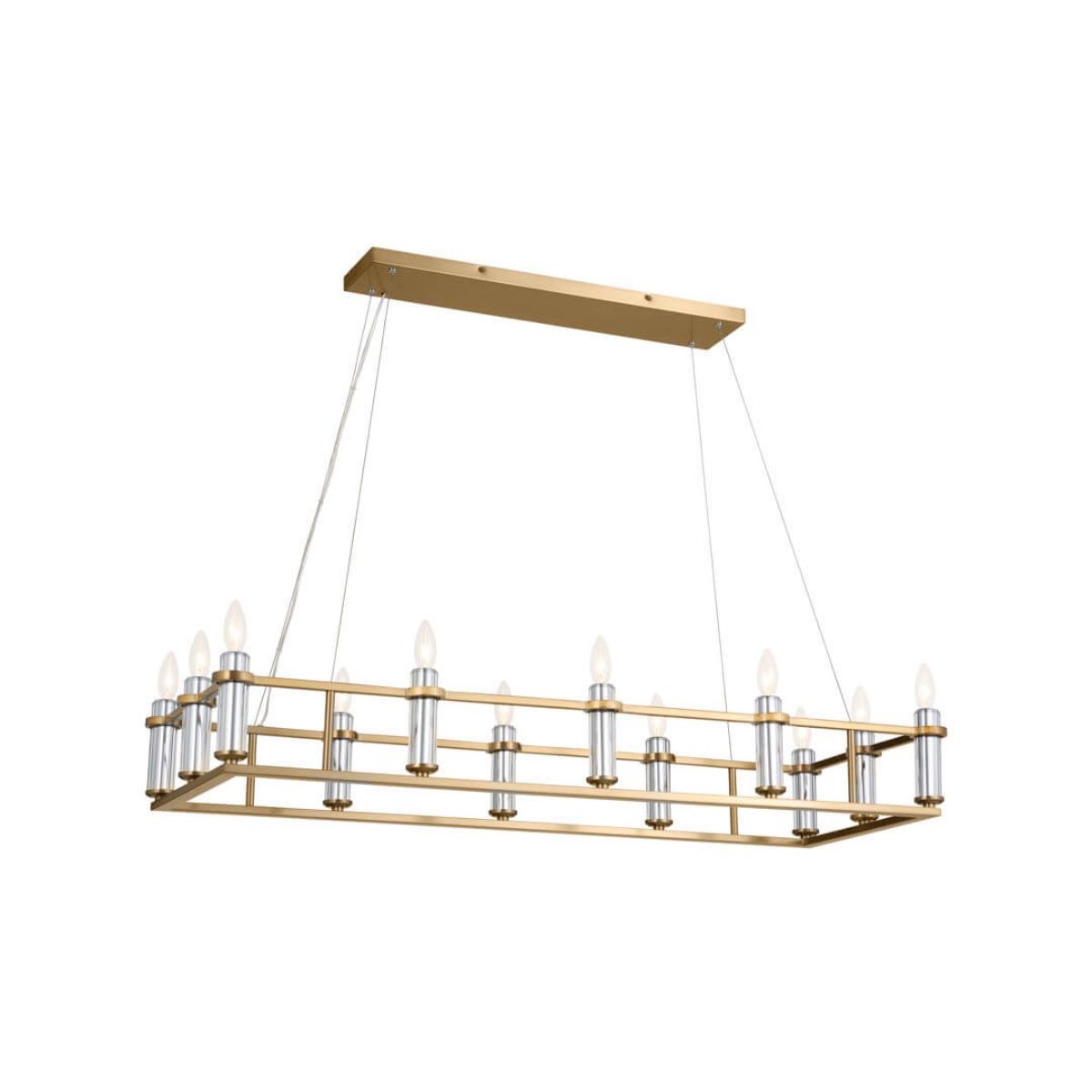 Rosalind 45 in. 12 Lights Chandelier Brushed Brass finish - Bees Lighting