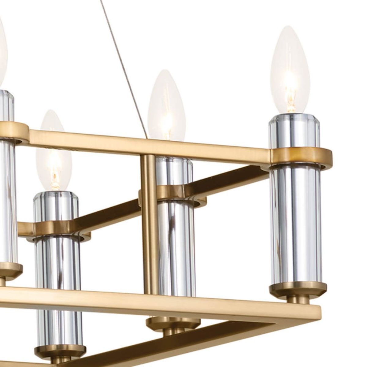 Rosalind 45 in. 12 Lights Chandelier Brushed Brass finish - Bees Lighting