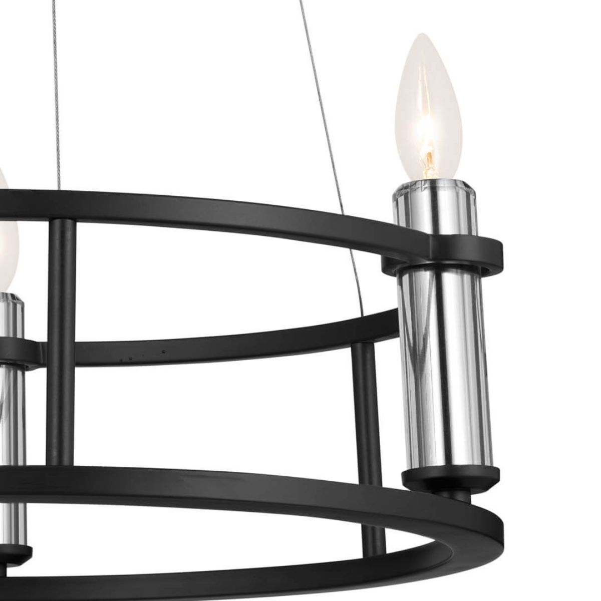 Rosalind 20 in. 3 Lights Chandelier Black finish - Bees Lighting