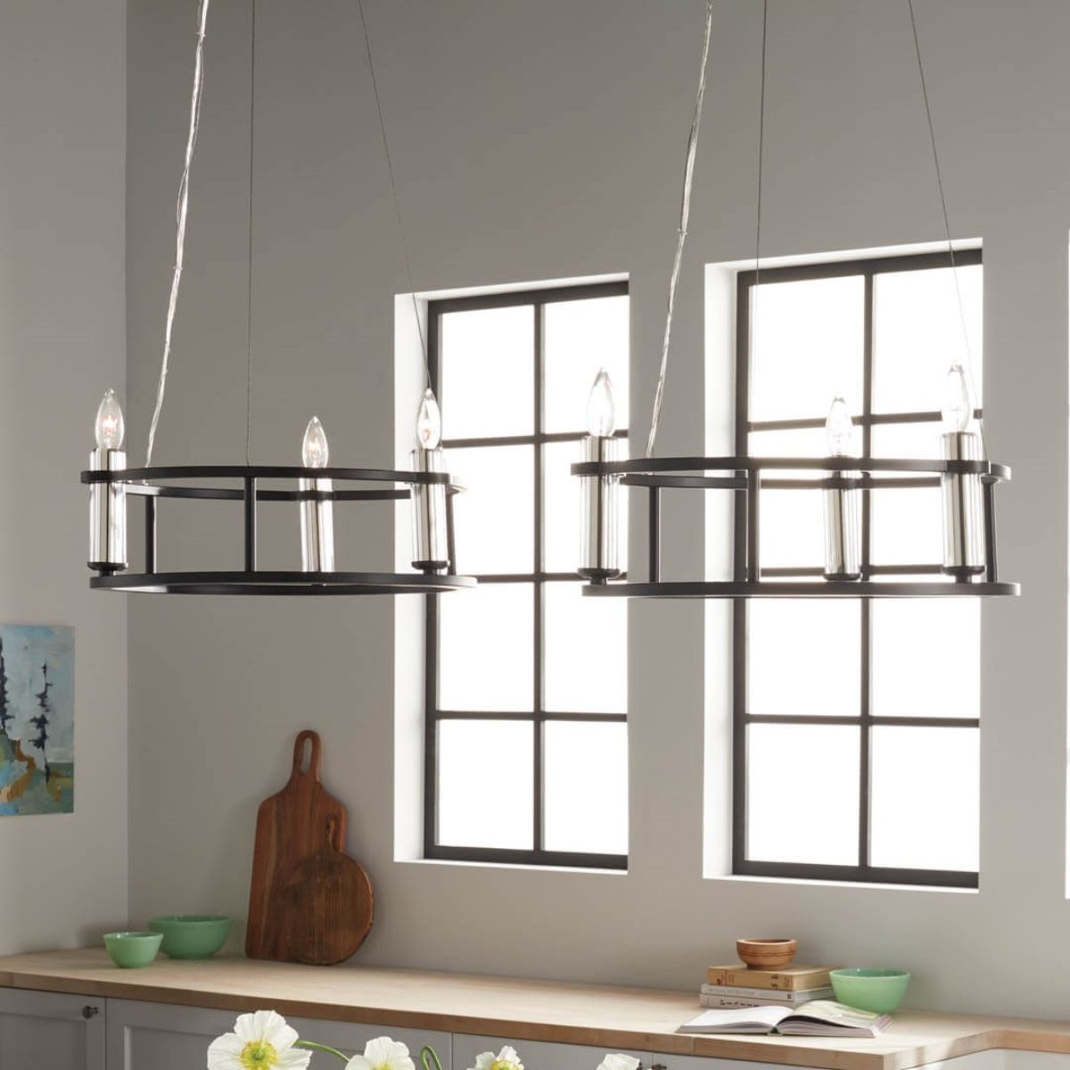 Rosalind 20 in. 3 Lights Chandelier Black finish - Bees Lighting