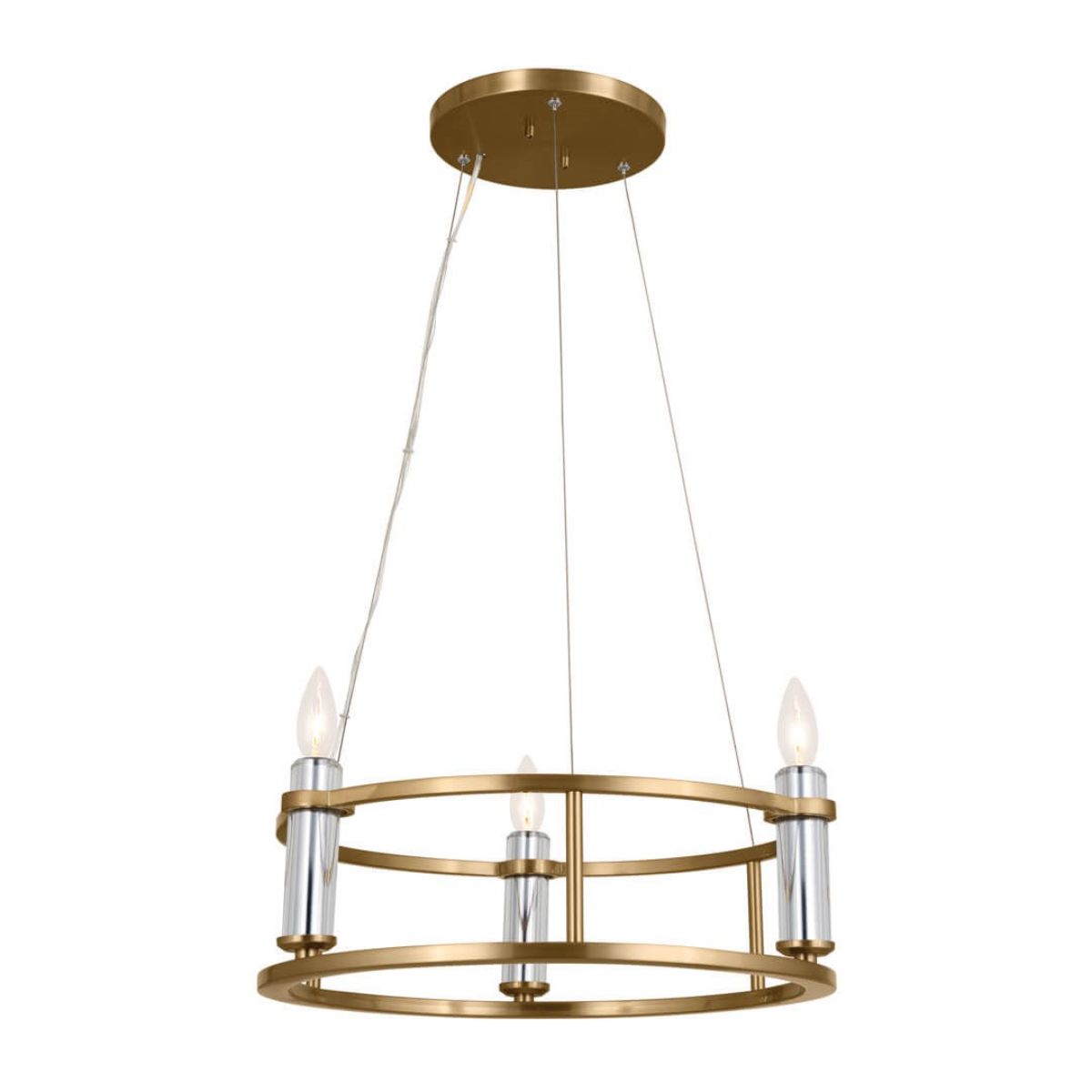 Rosalind 20 in. 3 Lights Chandelier Brushed Brass finish - Bees Lighting