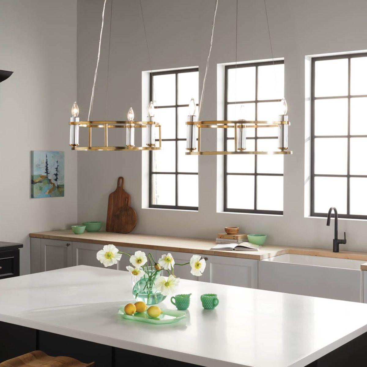 Rosalind 20 in. 3 Lights Chandelier Brushed Brass finish - Bees Lighting