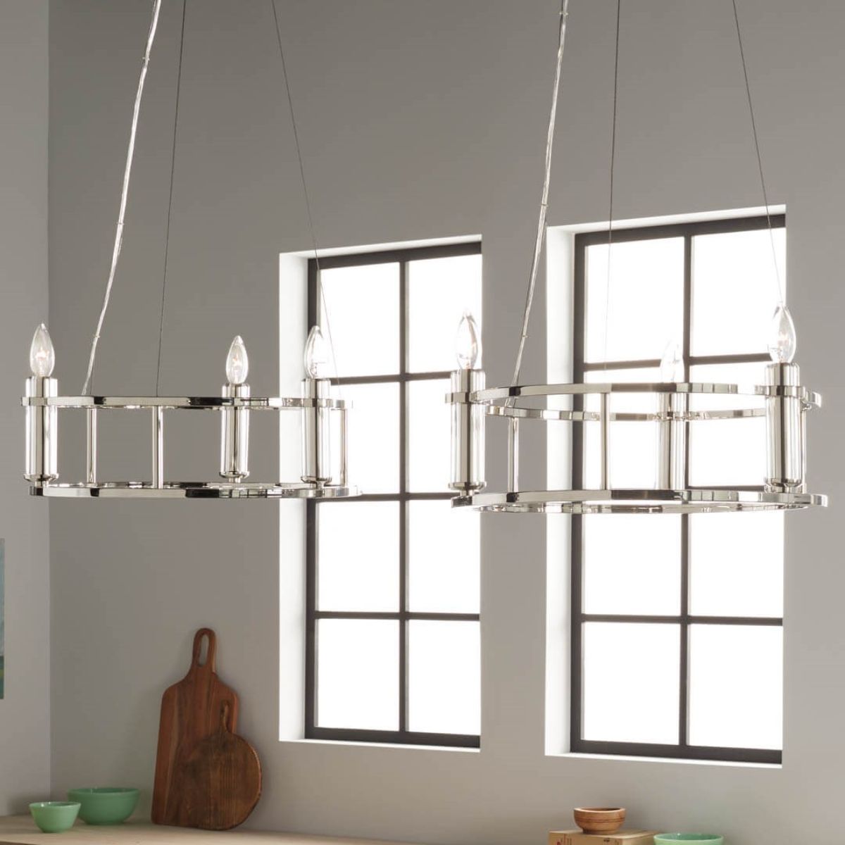 Rosalind 20 in. 3 Lights Chandelier Polished Nickel finish - Bees Lighting