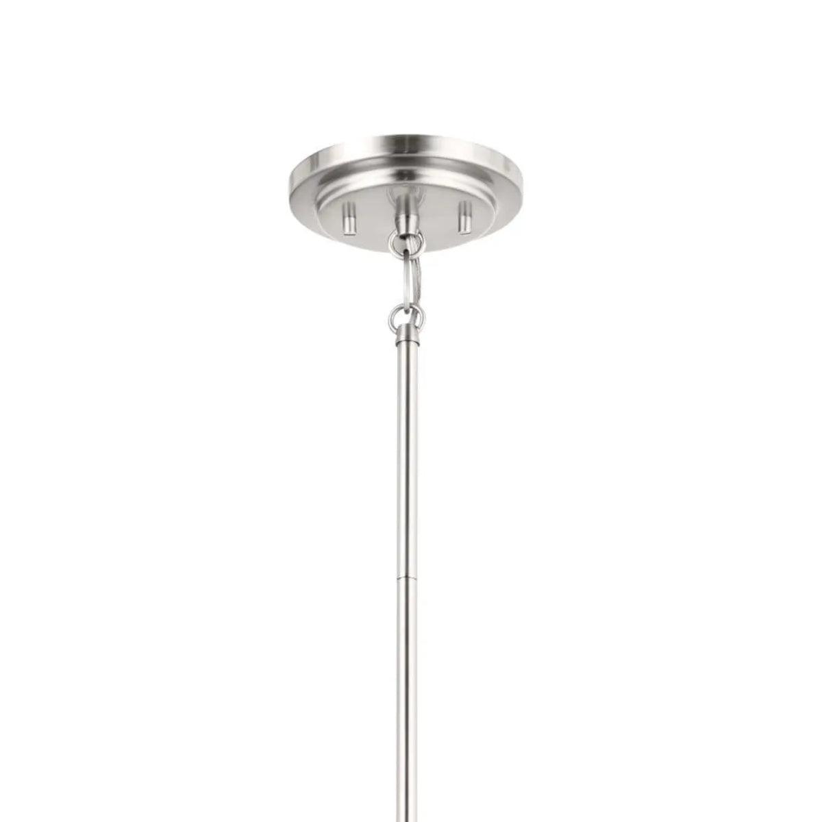 Ali 28" 6-Light Chandelier with Fabric Drum Shade, Polished Nickel Finish - Bees Lighting