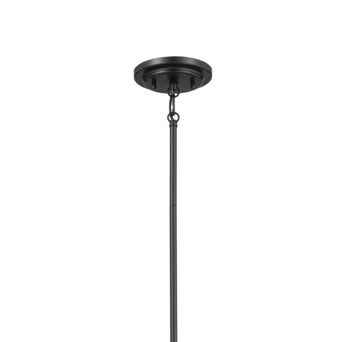 Ali 39" 8-Light Chandelier with Fabric Drum Shade, Black Finish - Bees Lighting