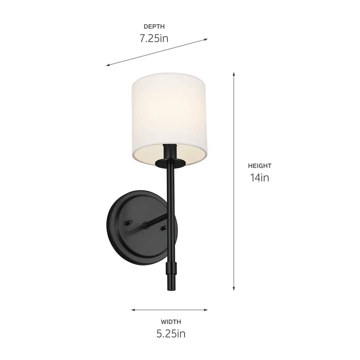 Ali 14" 1-Light Wall Sconce, Black Finish - Bees Lighting