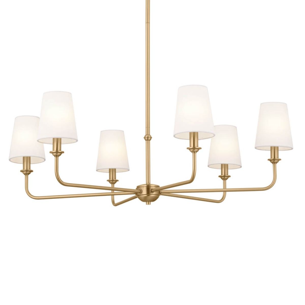 Pallas 33 in. 6 Lights Chandelier Brushed Brass finish - Bees Lighting