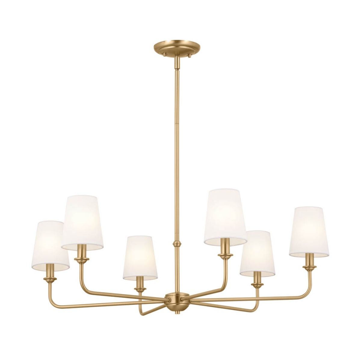 Pallas 33 in. 6 Lights Chandelier Brushed Brass finish - Bees Lighting