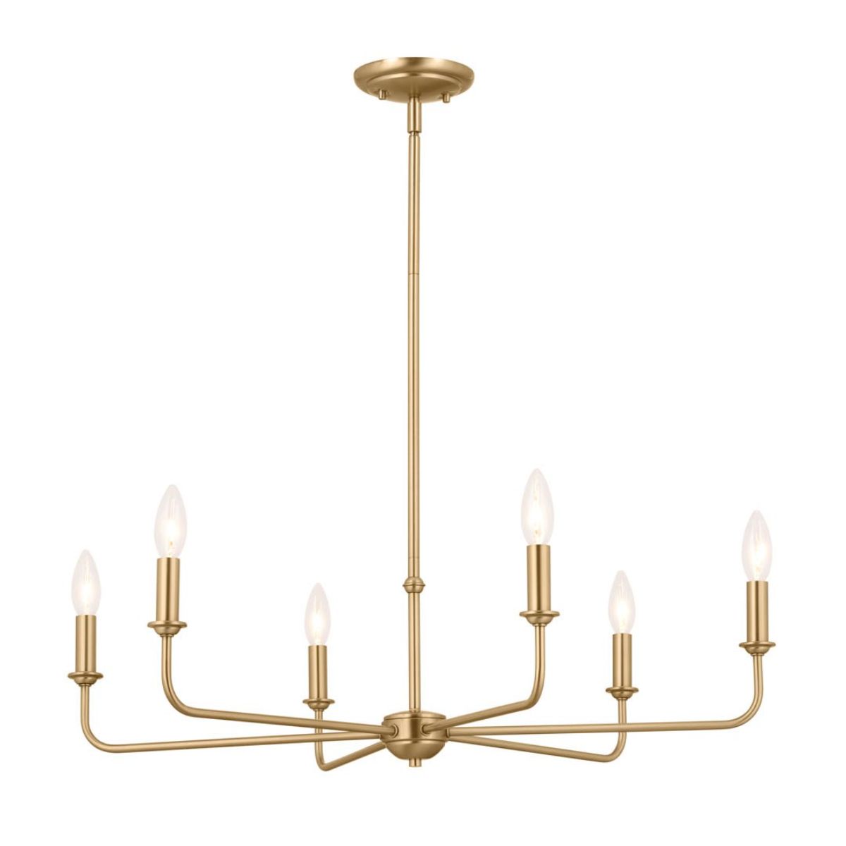 Pallas 33 in. 6 Lights Chandelier Brushed Brass finish - Bees Lighting