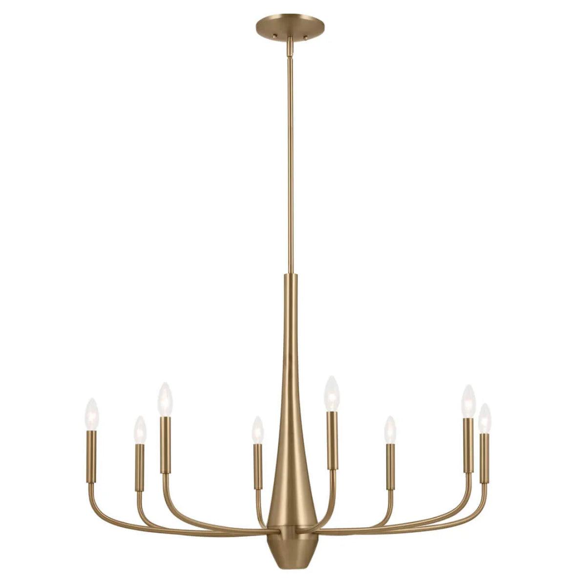 Deela 36" 8-Light Chandelier 1-Tier, Champagne Bronze Finish - Bees Lighting