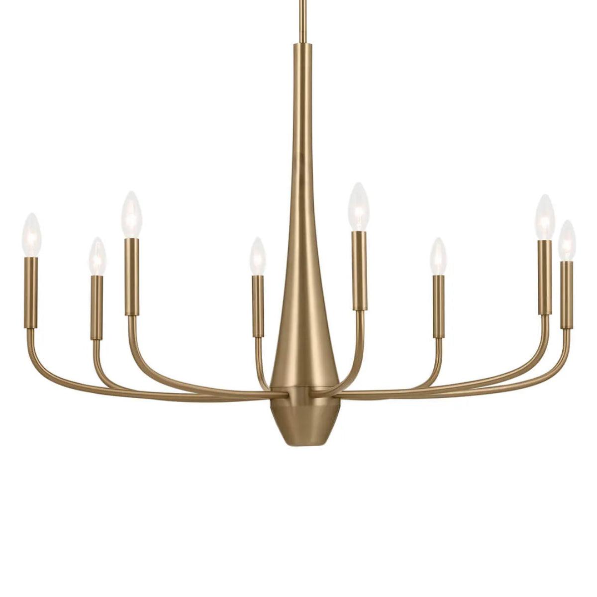 Deela 36" 8-Light Chandelier 1-Tier, Champagne Bronze Finish - Bees Lighting