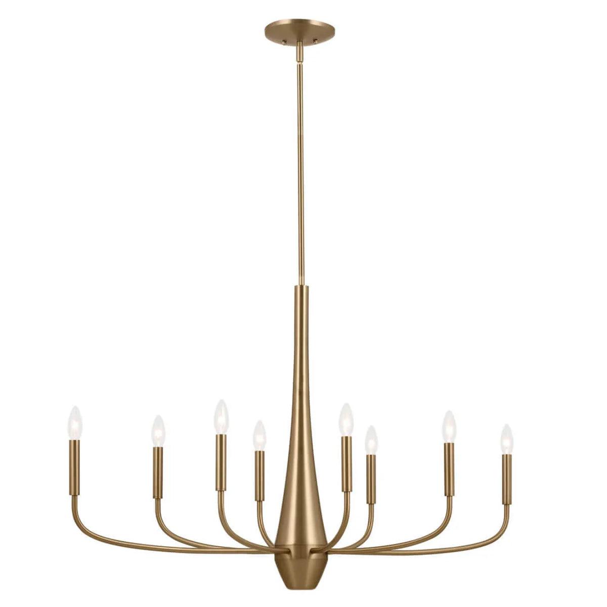 Deela 41" 8-Light Oval Chandelier 1-Tier, Champagne Bronze Finish - Bees Lighting