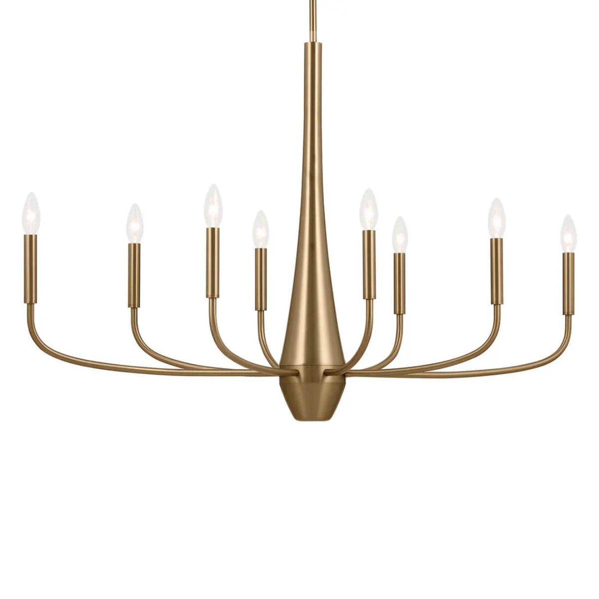 Deela 41" 8-Light Oval Chandelier 1-Tier, Champagne Bronze Finish - Bees Lighting