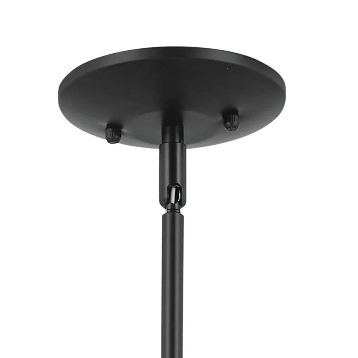 Deela 17" 1-Light Pendant Light with Satin Etched Cased Opal Glass, Black Finish - Bees Lighting