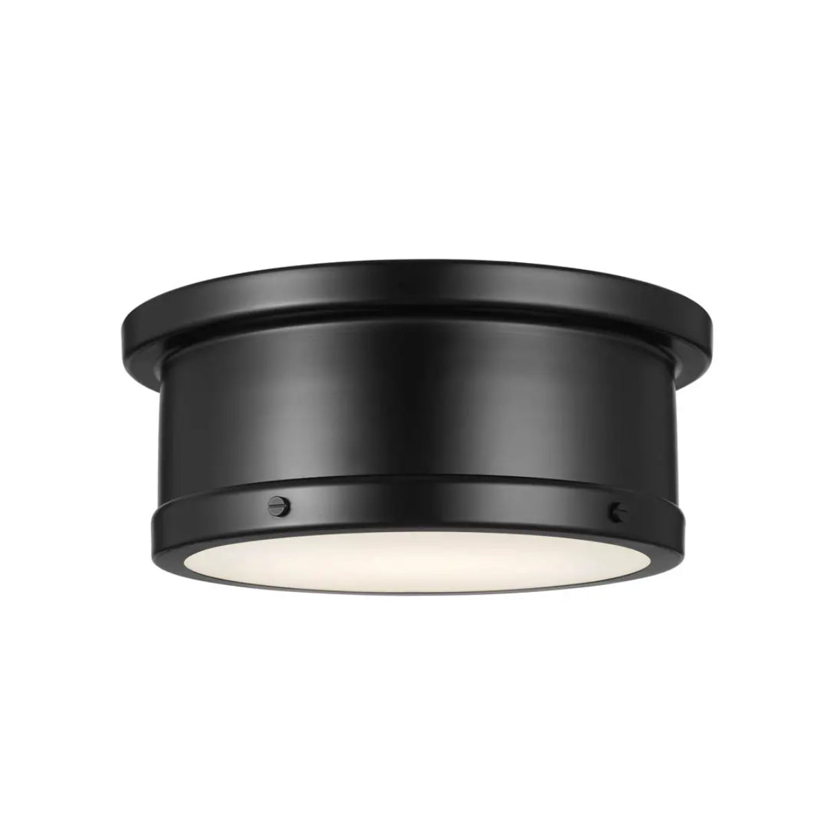 Serca 14" 2-Light Flush Mount Light, Black Finish - Bees Lighting