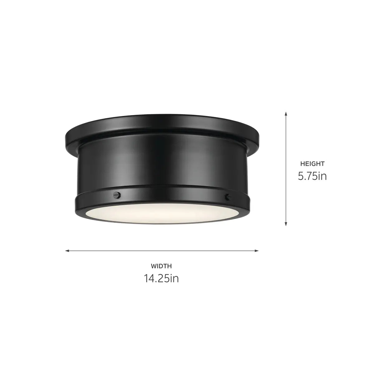 Serca 14" 2-Light Flush Mount Light, Black Finish - Bees Lighting