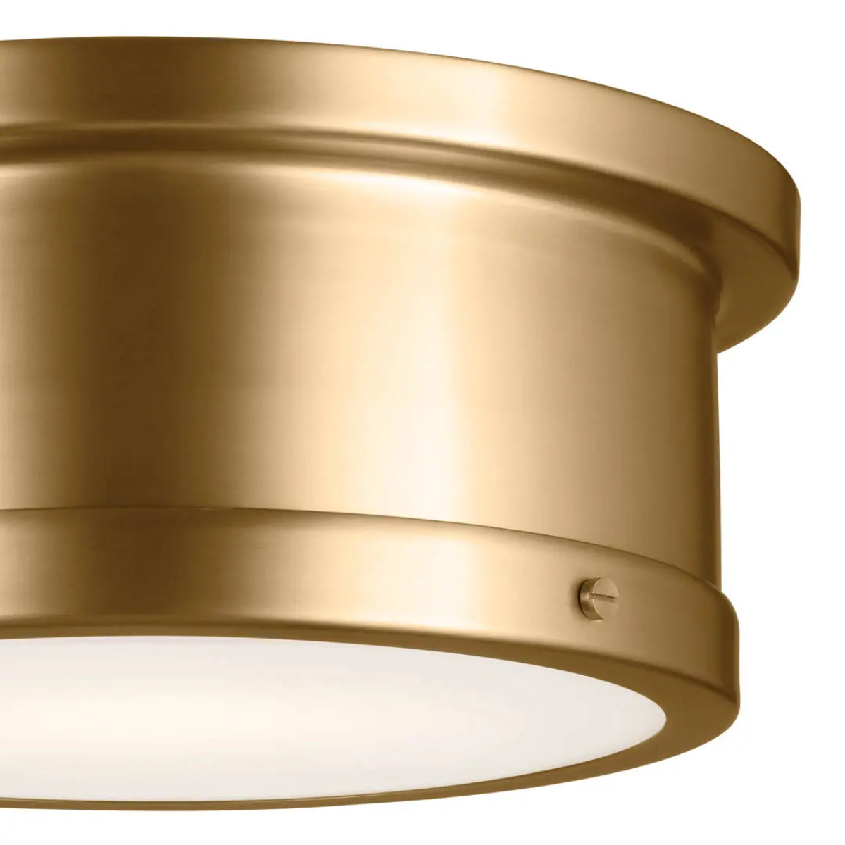 Serca 14" 2-Light Flush Mount Light, Brushed Natural Brass Finish - Bees Lighting