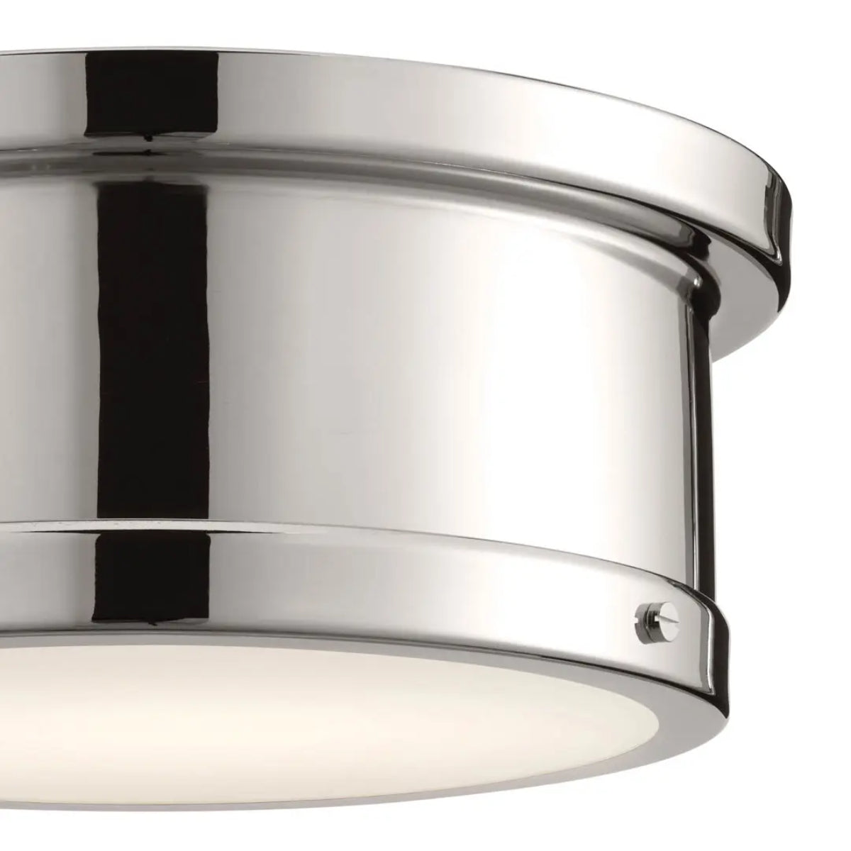 Serca 14" 2-Light Flush Mount Light, Polished Nickel Finish - Bees Lighting