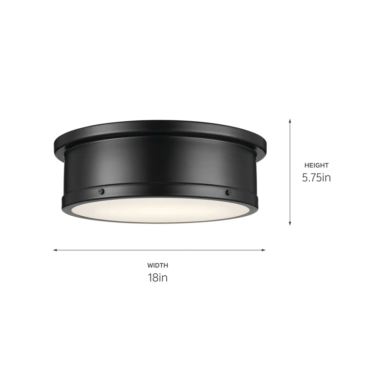 Serca 18" 3-Light Flush Mount Light, Black Finish - Bees Lighting