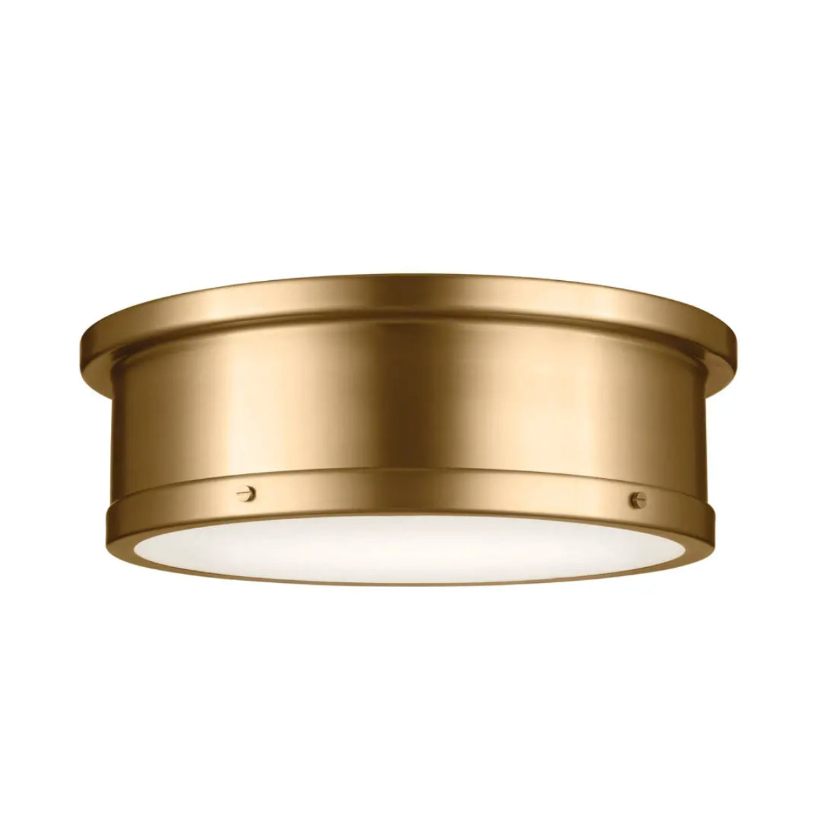 Serca 18" 3-Light Flush Mount Light, Brushed Natural Brass Finish - Bees Lighting