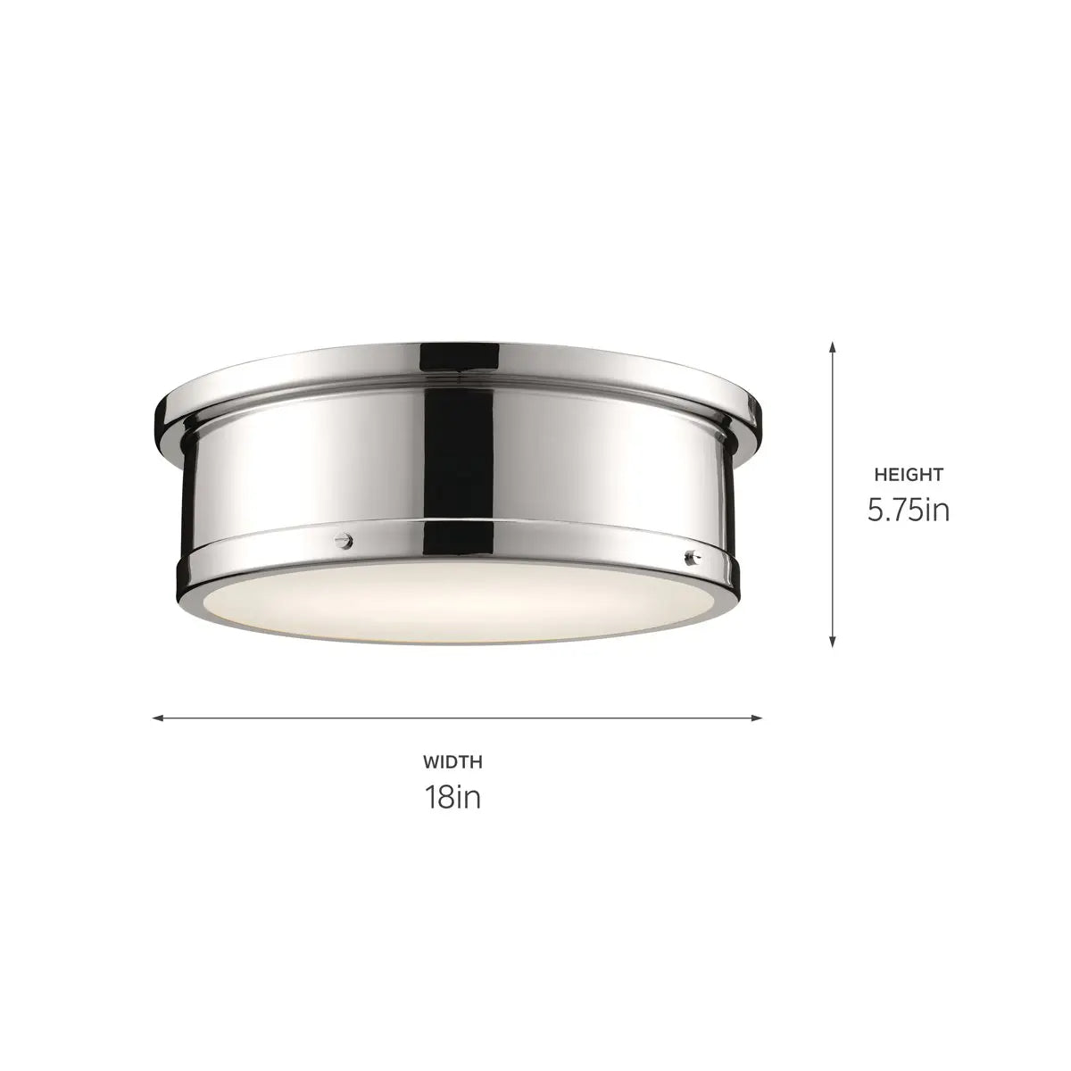 Serca 18" 3-Light Flush Mount Light, Polished Nickel Finish - Bees Lighting