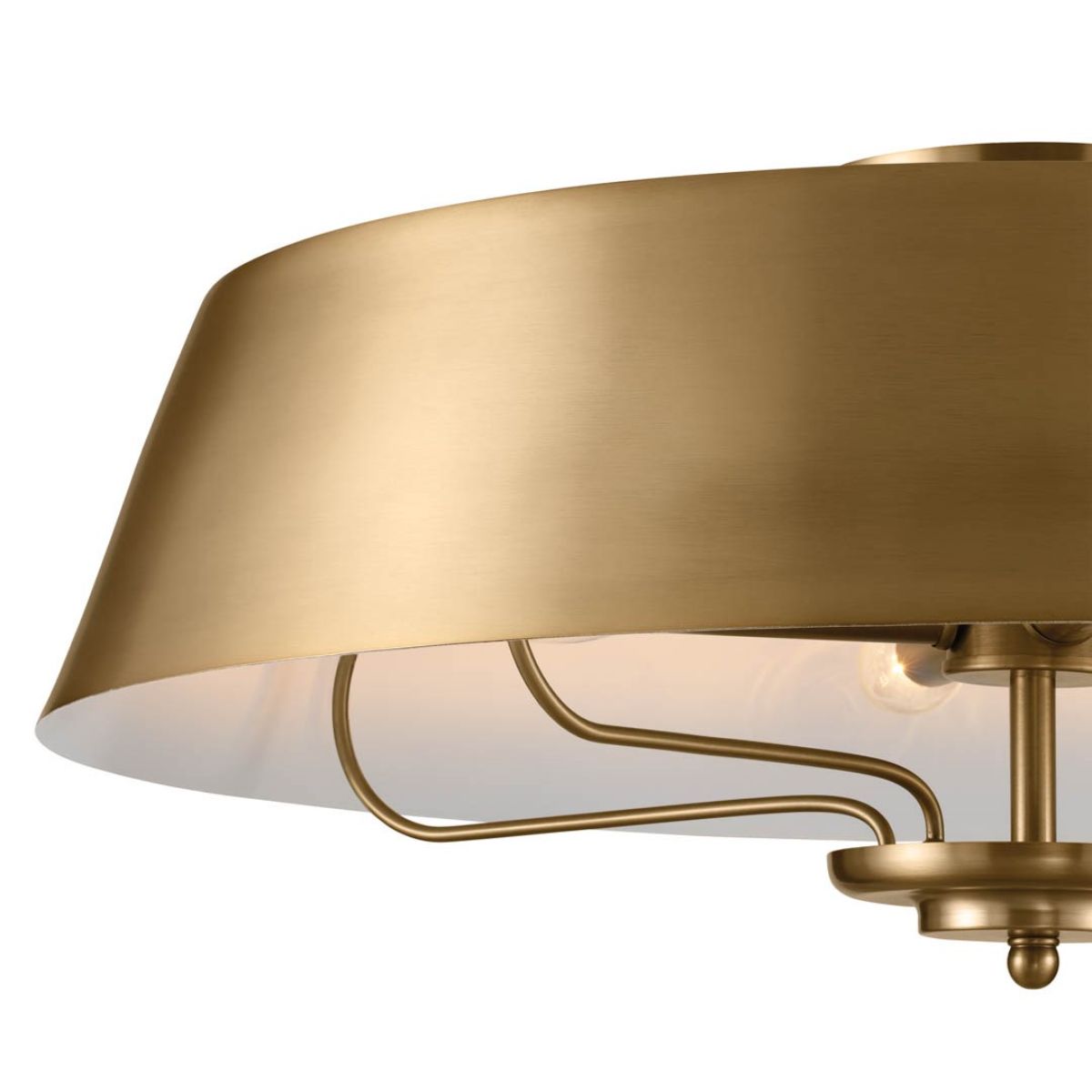 Luella 22 in. 4 Lights Convertible Pendant/Semi Flush Mount Light Brushed Brass finish