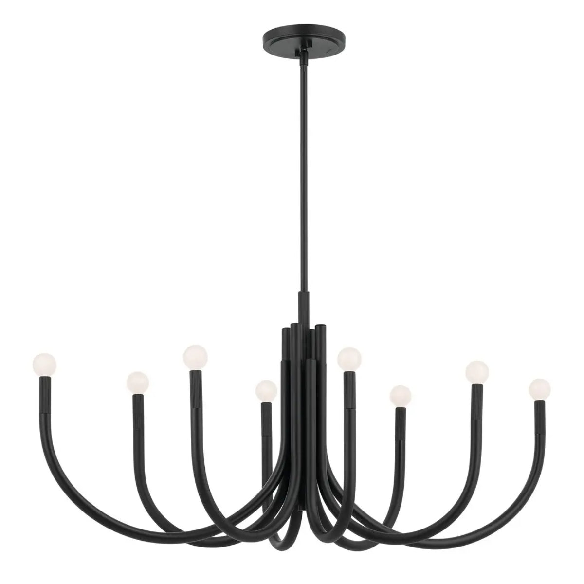 Odensa 46 in. 8 Lights Chandelier Black Finish - Bees Lighting