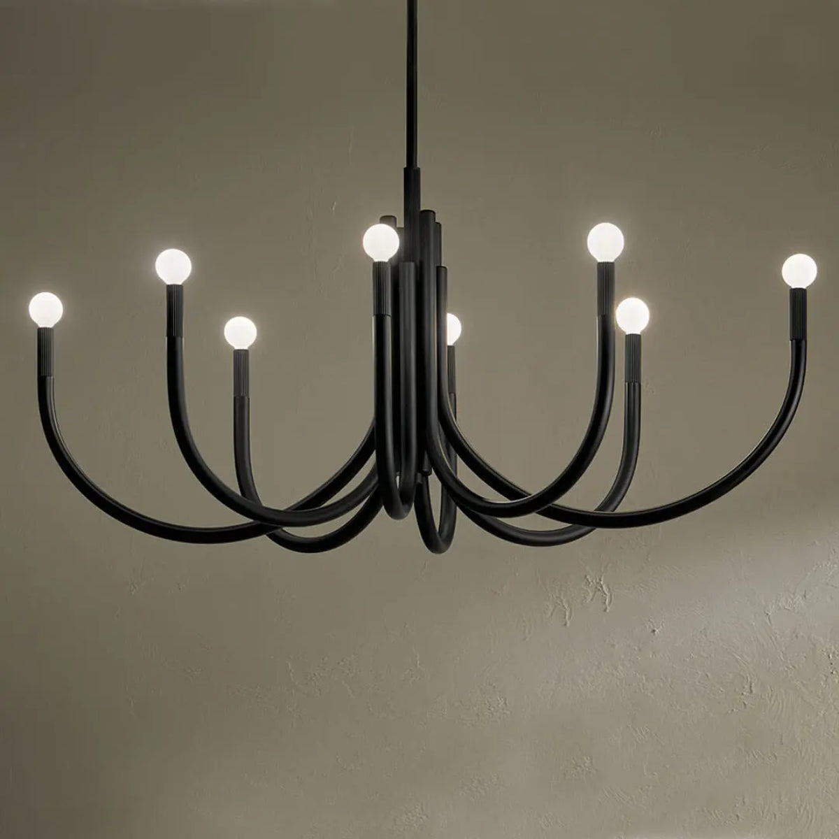 Odensa 46 in. 8 Lights Chandelier Black Finish - Bees Lighting