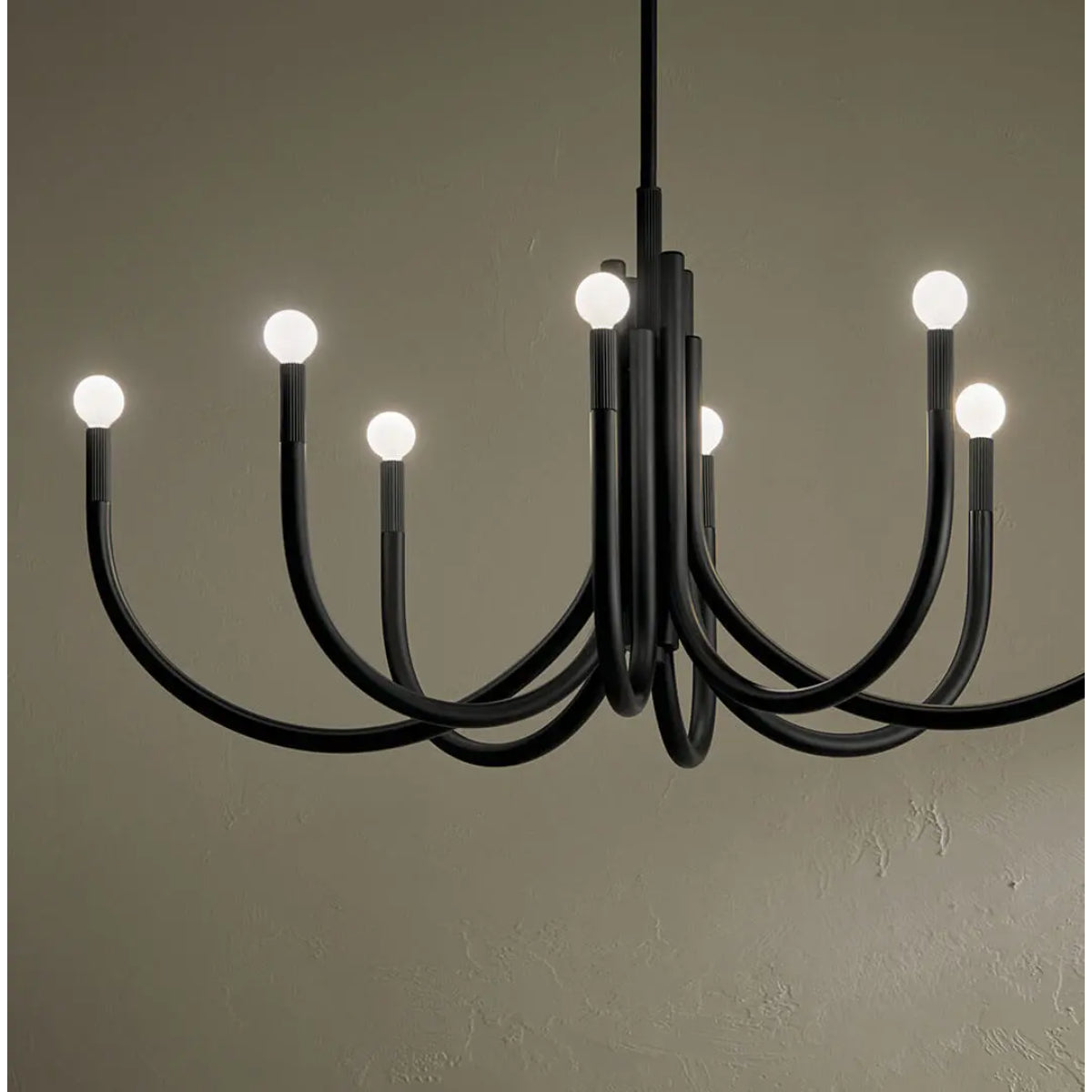 Odensa 46 in. 8 Lights Chandelier Black Finish - Bees Lighting